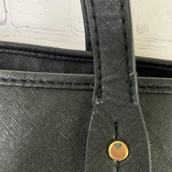 MARC FISHER FAUX LEATHER BLACK TOTE BAG PURSE - Picture 8 of 10